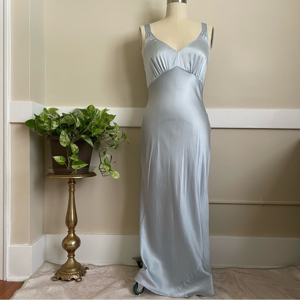 Reformation Daytona Silk Dress in light blue